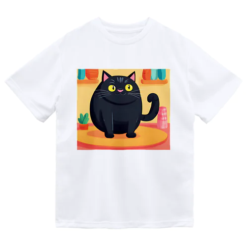 ぽて黒猫 ドライTシャツ