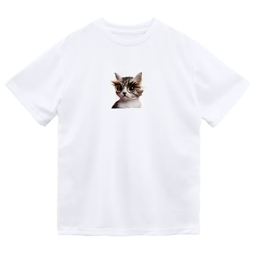 おしゃれまつげメガネ猫ちゃん ドライTシャツ