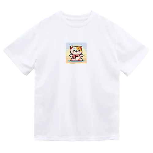 ドットヨガをする猫C ドライTシャツ