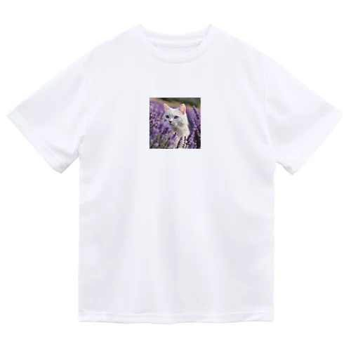 ラベンダー猫 Dry T-Shirt