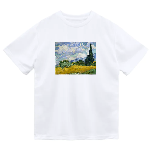 ゴッホ「糸杉のある麦畑」　フィンセント・ファン・ゴッホの絵画【名画】 ドライTシャツ