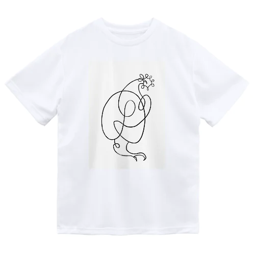 一筆bird_1 ドライTシャツ