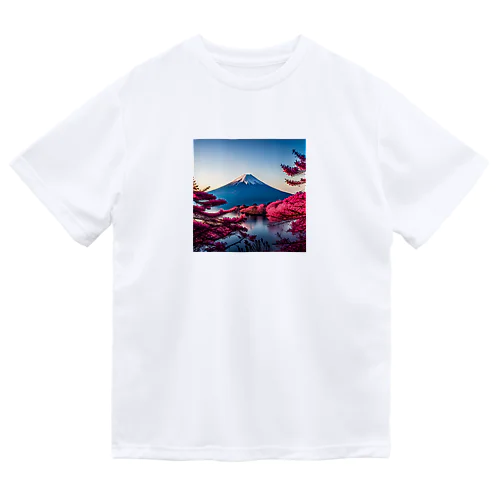 富士山と紅葉、そして湖のグッズ Dry T-Shirt