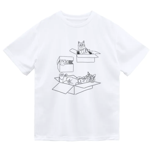 箱の中の猫達 ドライTシャツ