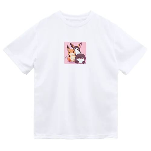 ちょーかわいい動物たちイラストグッズ ドライTシャツ