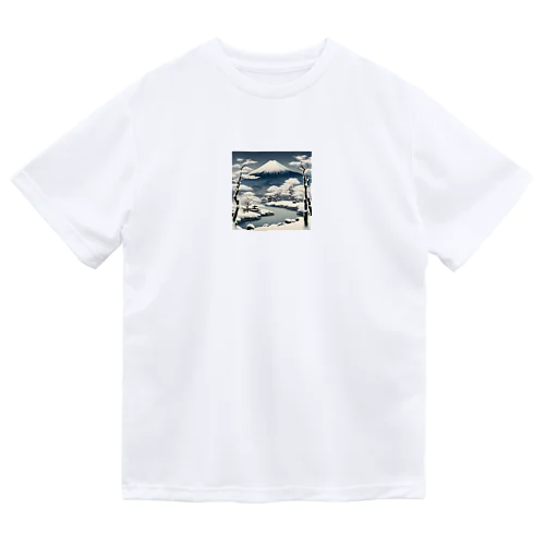 日本の風景　冬の富士山 Dry T-Shirt