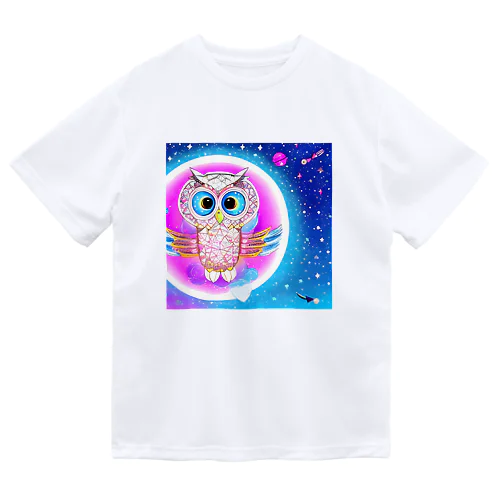 フクロウの宇宙飛行士 Dry T-Shirt
