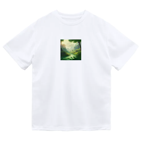  幻想の森 グリーンウンダー アートプリント Dry T-Shirt