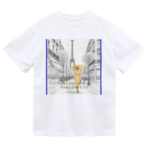 Timeless Beauty, Timeless City - パリの魅力を感じる洗練されたデザイン ドライTシャツ