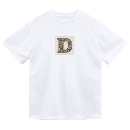 幸運アルファベット　D ドライTシャツ