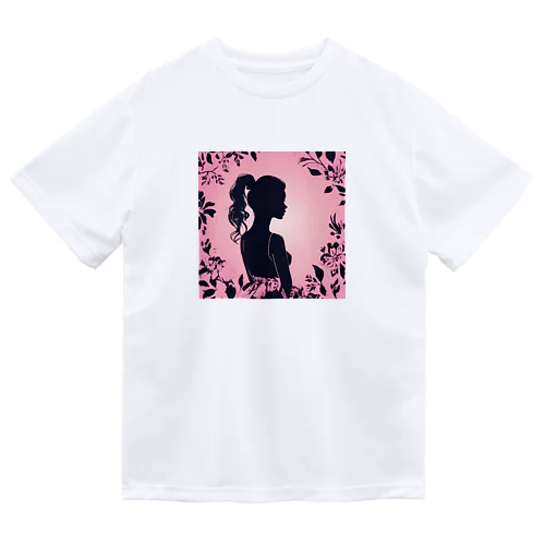 かわいい女の子の影絵 Dry T-Shirt