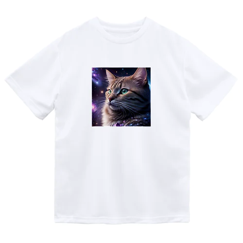 「星の囁き - 宇宙への猫の眺め」 Dry T-Shirt