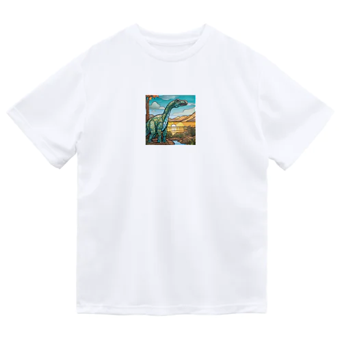 ステンドアート・ブラキオサウルス Dry T-Shirt