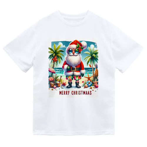 Merry Christmasシリーズ　サンタのサマークリスマス」 ドライTシャツ