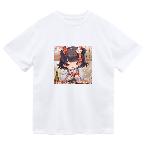 新春の可愛い女の子 ドライTシャツ