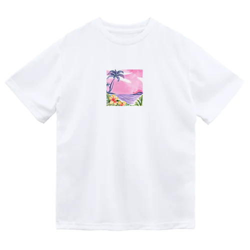 Hawaii　海とハイビスカス ドライTシャツ