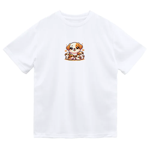 わんぱく子犬とやさしいママ ドライTシャツ