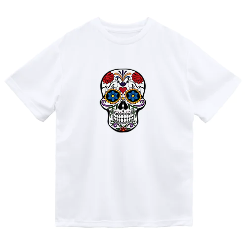 Colorful Skull   カラフル な スカル. はでな 頭蓋骨 ドライTシャツ