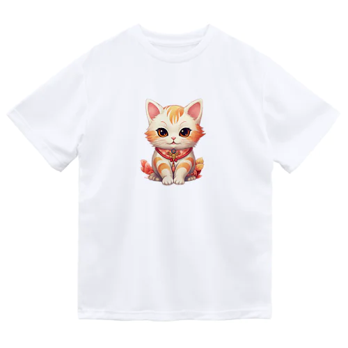 縁起猫 ドライTシャツ