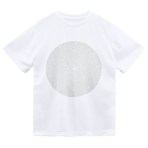 白い陰影の同心円の迷路 ドライTシャツ