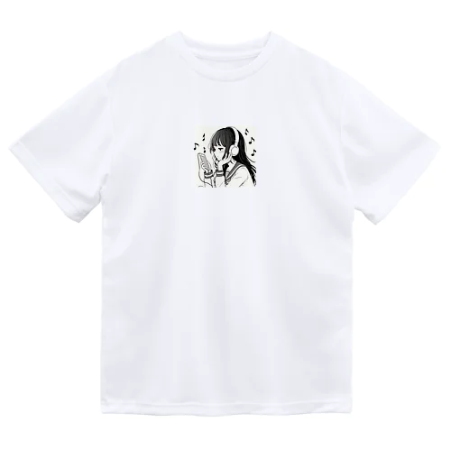 音楽を聴く女の子 Dry T-Shirt