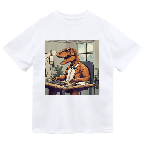 働く恐竜 Dry T-Shirt