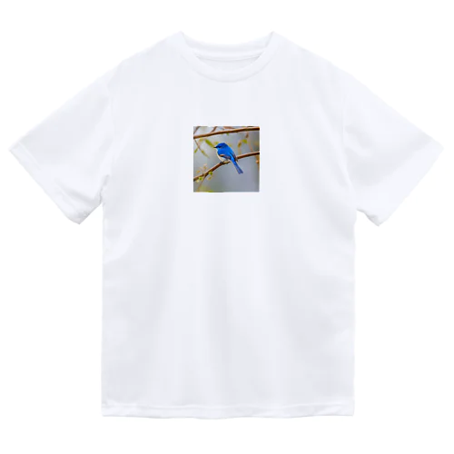 自然と蒼い鳥 ドライTシャツ