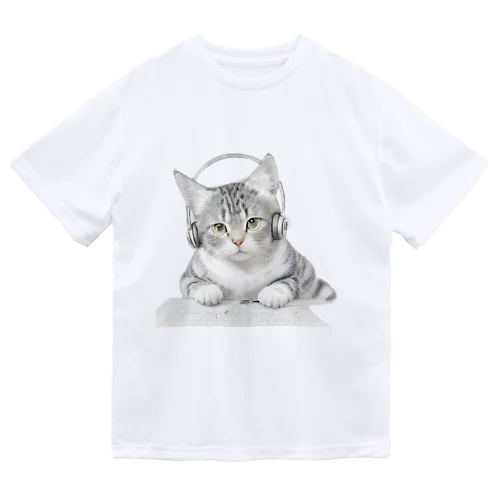 ヘッドホンねこ Dry T-Shirt