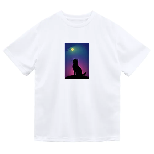 黒猫と不思議な夜 Dry T-Shirt