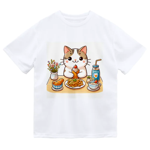 猫くんの豪華なカフェごはん♪ ドライTシャツ