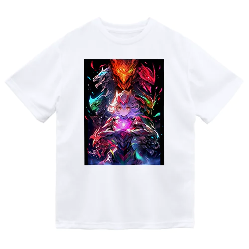 ドラゴンファイターガールwith竜の変身ヒーロー ドライTシャツ