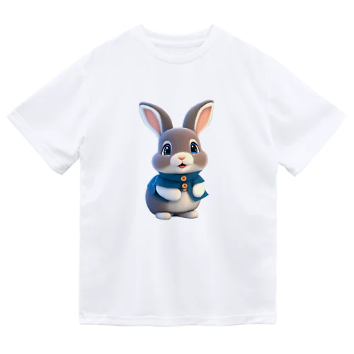 ３Dウサギ ドライTシャツ