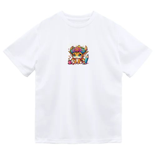 鮮やかな色彩と愛らしい表情が魅力的なドラゴンのイラスト Dry T-Shirt