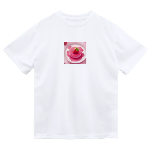 ピンクストロベリーかわいいプリン ドライTシャツ