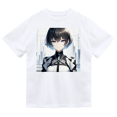 未来的なAI美女 ドライTシャツ