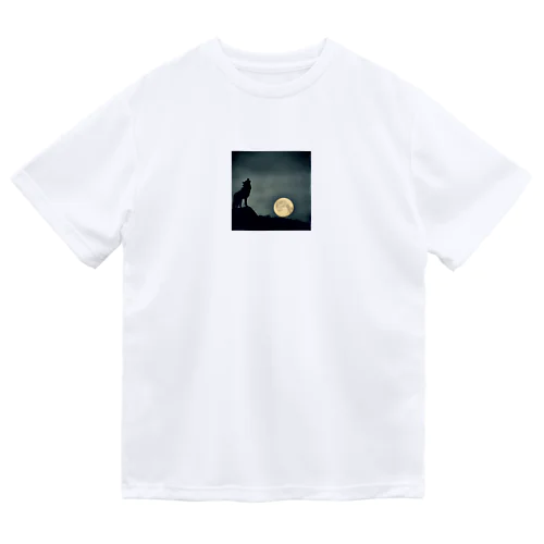 月夜の狼影 Dry T-Shirt