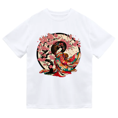 浮世絵 花魁と桜 Ukiyoe Oiran and Cherry Blossoms [UOS-DL-SR001-0001] Dry T-Shirt