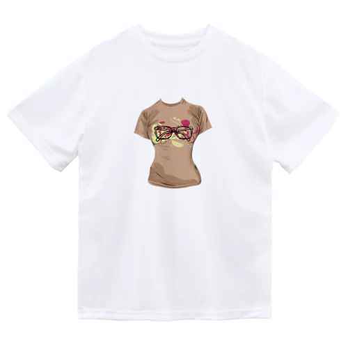 水玉メガネ柄シャツ Dry T-Shirt