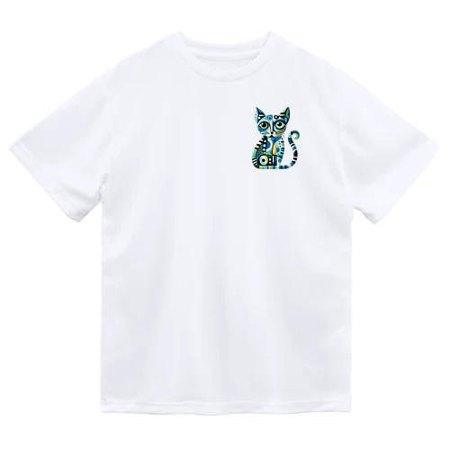 カラフル猫 ドライTシャツ