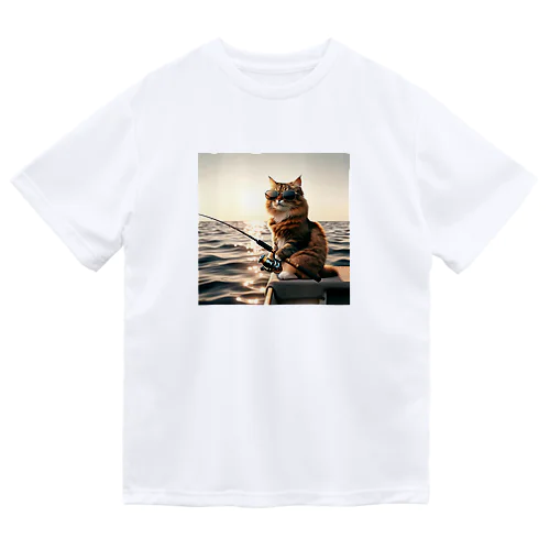 釣り猫 ドライTシャツ