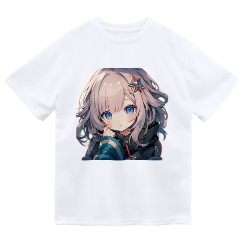 見つめる美少女 ドライTシャツ