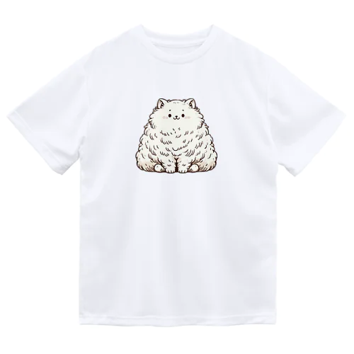 もふもふの白猫 ドライTシャツ