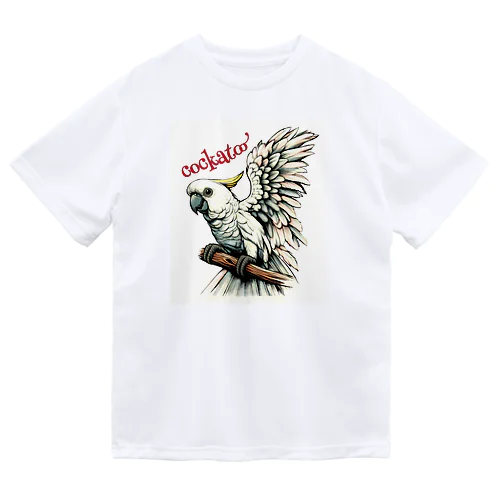 羽ばたくコカトゥー(キバタン) Dry T-Shirt