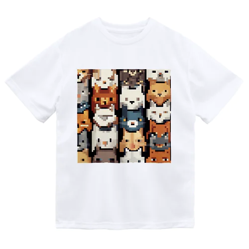 ぎっしりぼーっとネコドット ドライTシャツ