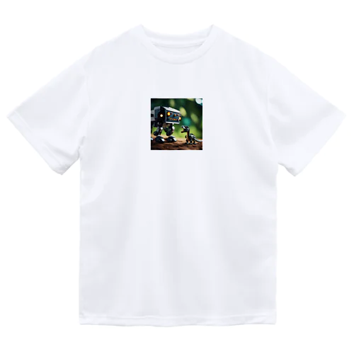 ロボットと恐竜 Dry T-Shirt