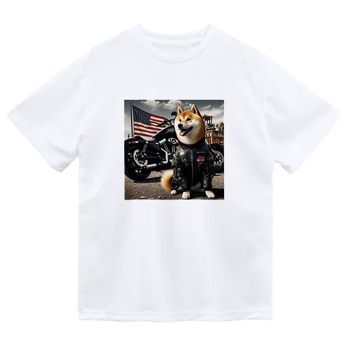 アメリカンライダー柴犬 ドライTシャツ