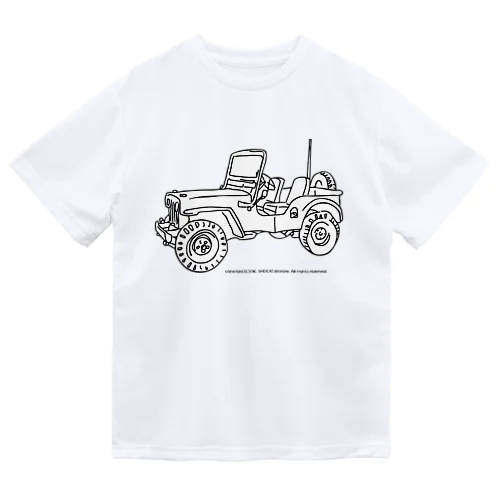 Jeep イラスト ライン画 Dry T-Shirt