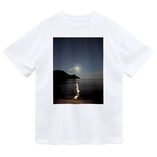 月夜と海 ドライTシャツ