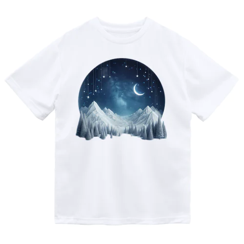 幻想的な冬の夜 ドライTシャツ