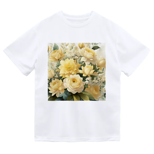 ペールイエローテーマの花束 ドライTシャツ